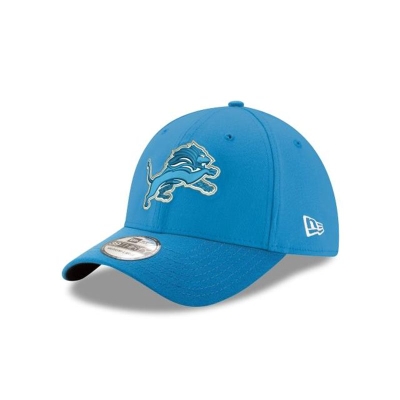 Blue Detroit Lions Hat - New Era NFL Team Classic 39THIRTY Stretch Fit Caps USA7368920